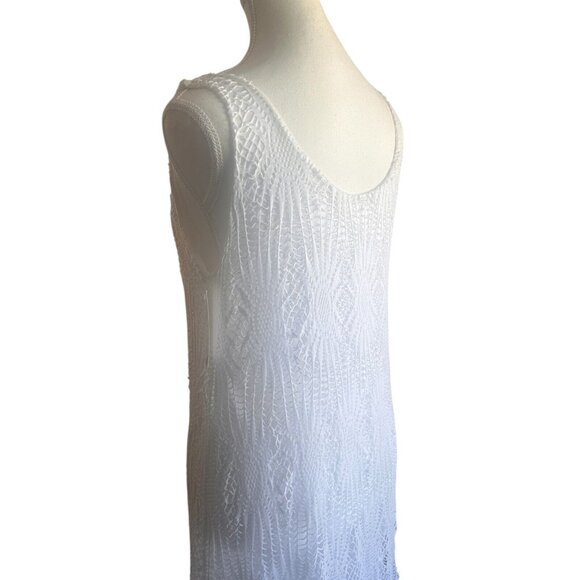 Women's White Shift Tank Dress Lined Stretched Sleeveless Made In Italy S/M - Picture 15 of 15
